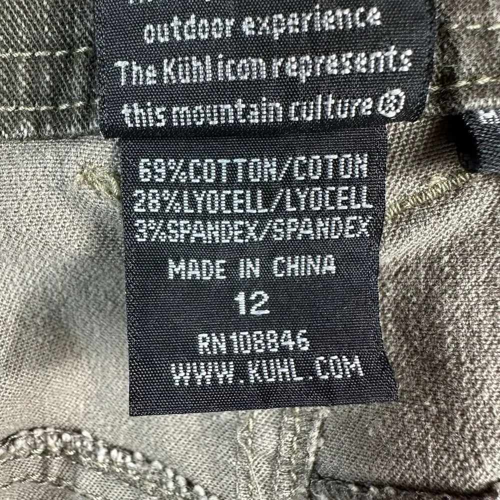 Kuhl STIRR ADVENTURE Size 12 Olive Green Knee Length Jean Denim Skirt 33x18.5 - Picture 10 of 10